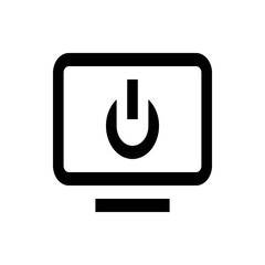 Fototapete - Illustration of a screen with a power symbol in the center and a base at the bottom of the screen