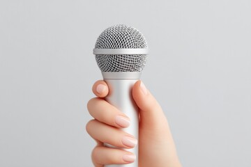 Aufkleber - close-up of hand holding karaoke microphone