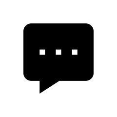 Poster - Black speech bubble with rounded corners and three white squares indicating typing is in progress 100