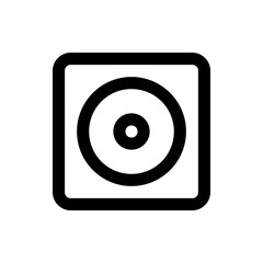 Poster - Illustration of a rounded square containing a circle with a smaller circle inside, all in a bold outline