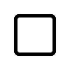 Poster - A simple black outlined square with rounded corners isolated on a white background in a vector graphic style