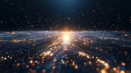 Poster - Dynamic cosmic explosion digital universe abstract visualization space close-up energy and light concepts
