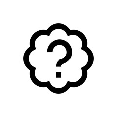Poster - Illustration of a question mark inside a cloud shaped outline on a white background asking for answers