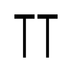 Poster - Illustration of two bold black letter t shapes standing side by side on a white background plain and simple