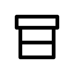 Poster - Illustration of a simple black outline of a drawer or a box with multiple horizontal sections on white background