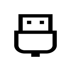 Fototapete - Illustration of a black and white usb connector with rectangular shape and two small squares on top side