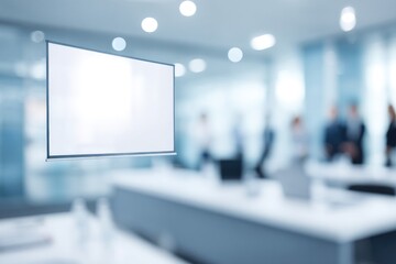 Aufkleber - interactive presentation setup in modern office setting with large projectors with blurred business professionals in
