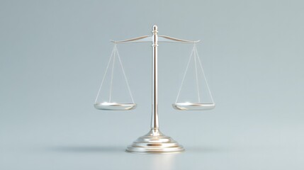 Poster - minimalistic photo depicting empty uneven balance scale with copy space