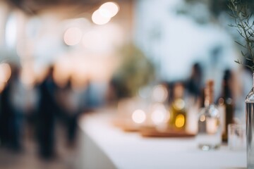 Aufkleber - minimalistic themed party with blurred people in background