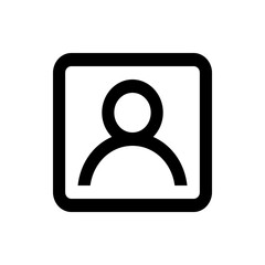 Poster - Illustration of a simple user icon with a rounded square border and a basic person outline inside it design
