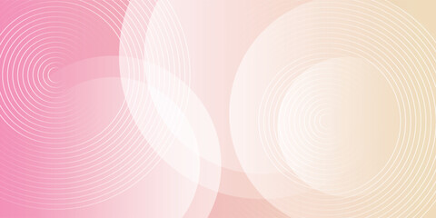 Poster - minimalist banner background, pastel colorful, pink and yellow gradations. circle effect style geome
