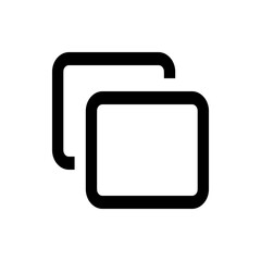 Poster - Two overlapping rectangles with rounded corners in a simple black outline design on a white background