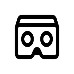 Poster - Illustration of virtual reality headset with two circular lenses and a thick black outline design style