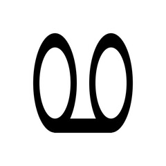 Poster - illustration of a black rewind symbol featuring two circles connected by a horizontal line design el