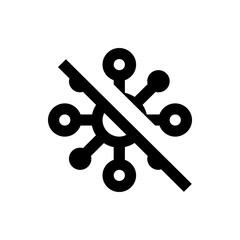 Poster - Black network symbol with circles connected by lines and a diagonal line across the entire shape