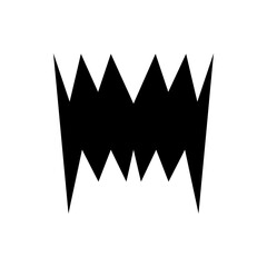 Poster - A black jagged zig zag line with sharp points against a white background creates a graphic design element