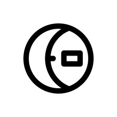 Poster - Circular graphic with a partial overlay and a centered rounded rectangle shape in black and white color