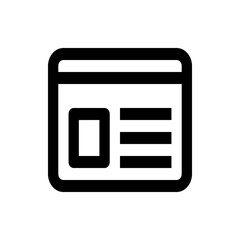 Poster - Black outline of a website layout with a square image placeholder and three horizontal lines of text