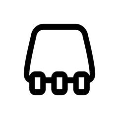 Poster - Illustration of a black outline of a purse with a handle and three rectangular connectors at the bottom