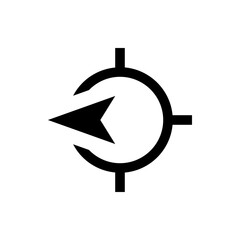 Poster - Circular target with horizontal and vertical lines and a left pointing arrow inside the circle symbol