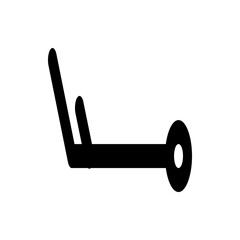 Poster - Illustration of a stylized black wind barb symbol indicating light wind conditions on a white background