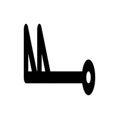 Poster - Black wind barb symbol indicating moderate wind with two short barbs and a circle at the end of the line
