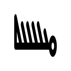 Poster - Illustration of a horizontal black line with angled segments and a circle at the end on white background