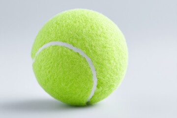 Poster - solitary tennis ball rests on pristine white background