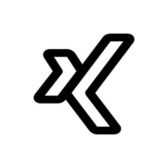 Aufkleber - black outline arrow shape pointing towards the right with rounded edges on a white background image 