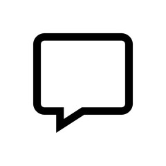 Poster - Illustration of a black outlined speech bubble with rounded corners on a white background in simple style