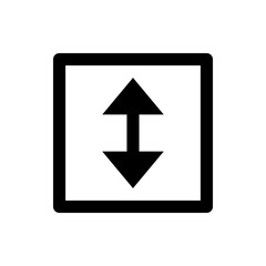 Aufkleber - Black square containing a black arrow pointing up and a black arrow pointing down connected by a line