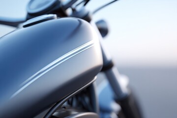 Poster - close-up of minimalist motorcycle detail on clean background