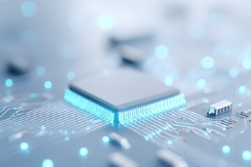 Poster - minimalistic close-up of sleek modern electronics with abundant copy space and clean image