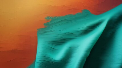 Poster - Vibrant Teal and Orange Gradient Wallpaper with Textured Retro Pattern