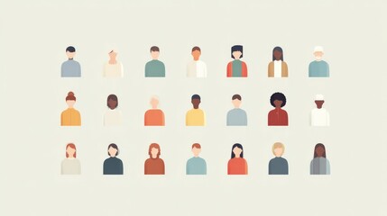 Poster - minimalistic portrayal of diverse individuals in society increasingly influenced by robotic technology