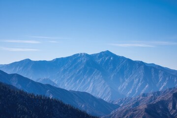 Poster - serene mountain range under clear blue sky