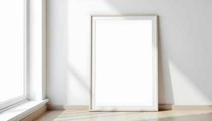 Poster - Clean Mockup of Empty Frame Mounted on Wall for Poster Display