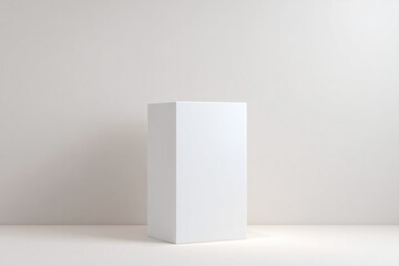 Poster - empty podium floating in air against clean minimalistic background room for text in copy space