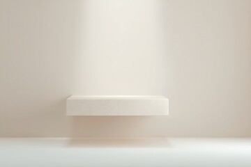 Aufkleber - empty podium floating in air against clean minimalistic background room for text in copy space