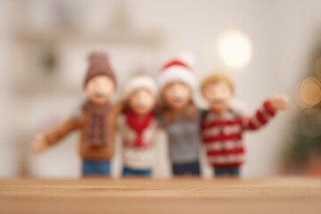 Poster - capture minimalistic holiday celebration scene with friends gathered joyfully their expressions and gestures conveying