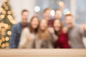 Poster - capture minimalistic holiday celebration scene with friends gathered joyfully their expressions and 