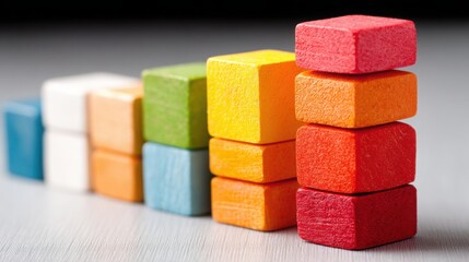 Poster - Colorful stack of blocks representing creativity and playfulness in educational settings for early childhood learning