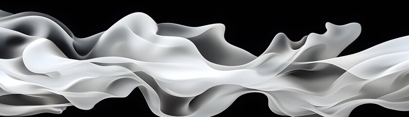 Poster - Abstract grayscale design of flowing forms.