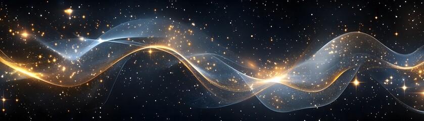 Poster - Abstract cosmic waves of light and shadows.