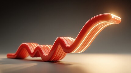 Poster - dynamic red wave illustrating economic trends and phases in a fibonacci transition viewer for visual