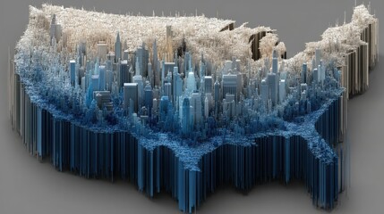 Poster - a dynamic cityscape featuring skyscrapers captured with ai-analyzed digital dividend allocator icon 