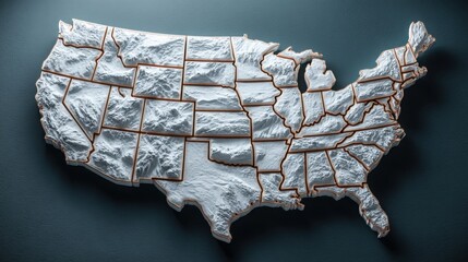 Poster - the united states map illustrated with ai-analyzed digital dividend allocator icon concept for econo
