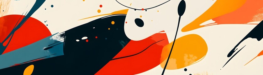 Poster - Abstract painting with bold colors and expressive brushstrokes.