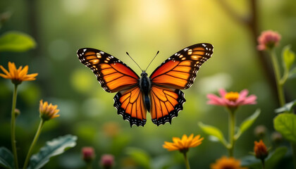 Poster - Vibrant Butterfly in Natural Surroundings Captured in Stunning Detail