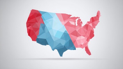 Poster - The united states illustrated in red and blue colors representing wealth compounding opportunities and financial strategies